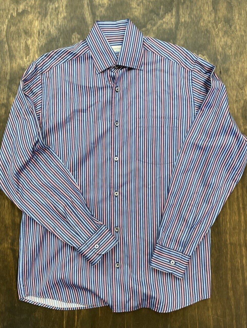 Ermenegildo Zegna Blue Striped Dress Shirt. Italy M